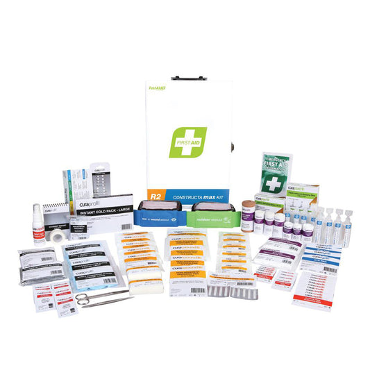 FastAid R2 Constructa Max First Aid Kit Metal Wall Mount-First Aid Kits-FastAid-ProtectCoAustralia