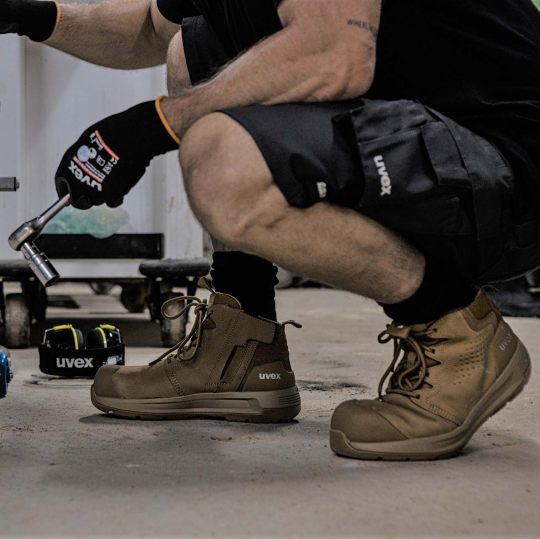 UVEX 2 X-Flow Side-Zip Work Boot Tan-Footwear-Uvex Safety-ProtectCoAustralia