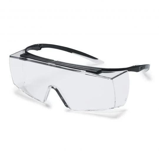 UVEX Super F OTG Glasses-Safety Glasses-Uvex Safety-9169-945-Black/Clear-Clear-ProtectCoAustralia