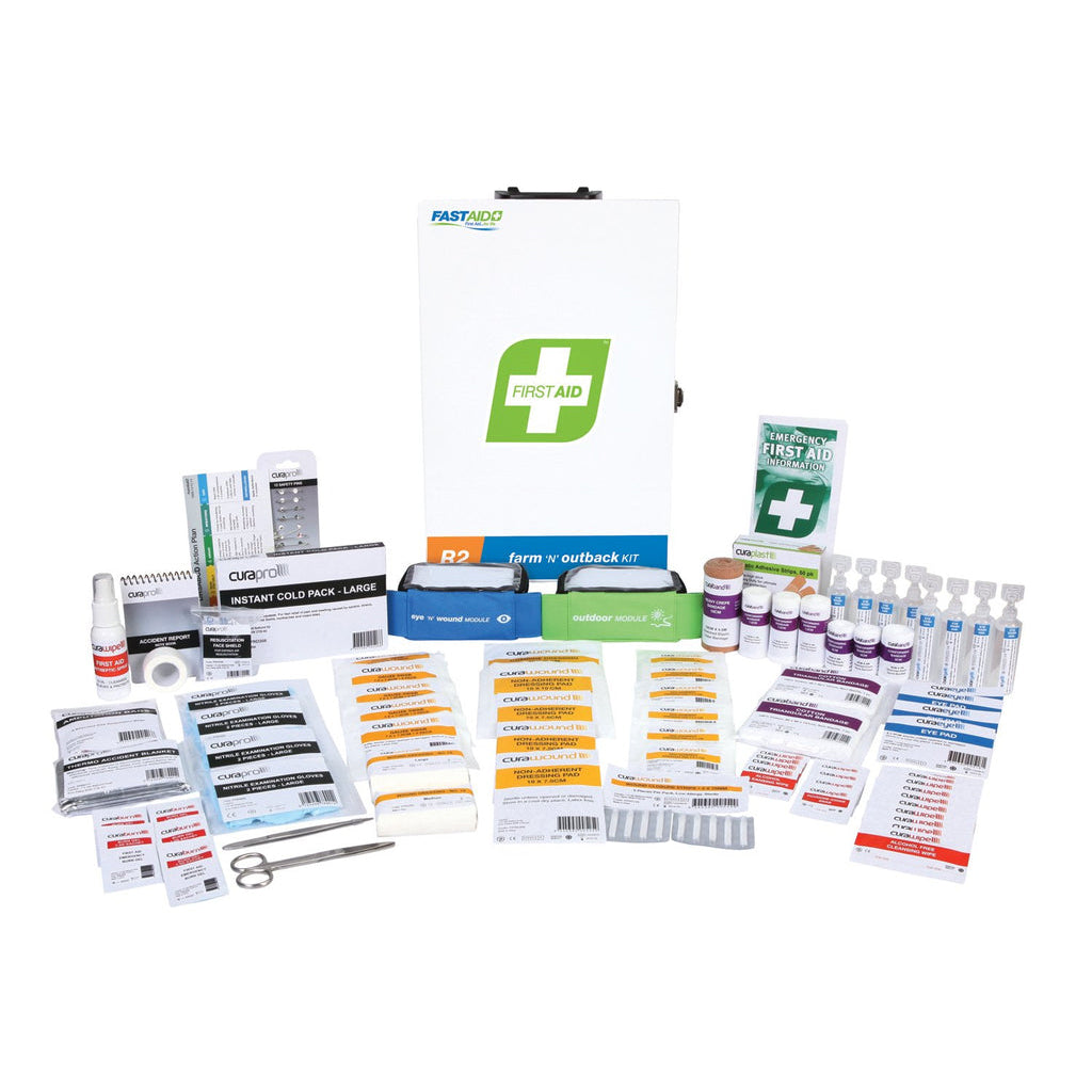 FastAid R2 Farm 'N' Outback First Aid Kit Metal Wall Mount-First Aid Kits-FastAid-FAR2N10-ProtectCoAustralia