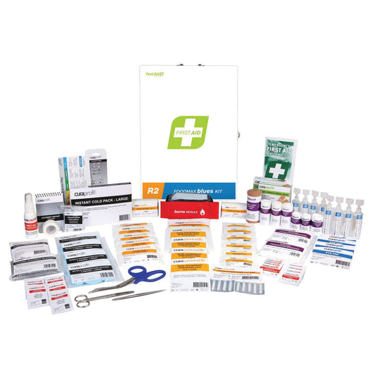 FastAid R2 Foodmax Blues First Aid Kit Metal Wall Mount-First Aid Kits-FastAid-FAR2F10-ProtectCoAustralia