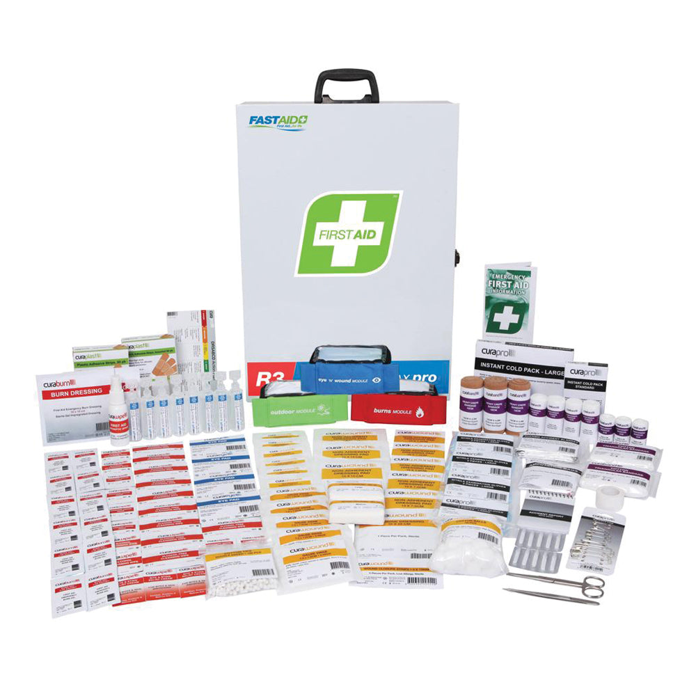 FastAid R3 Constructa Max Pro First Aid Kit Metal Wall Mount-First Aid Kits-FastAid-FAR3C10-ProtectCoAustralia