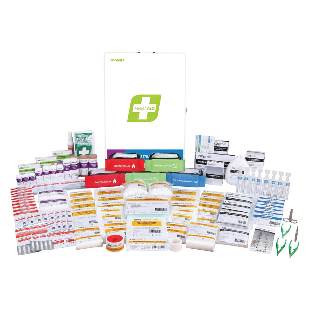 FastAid R4 Constructa Medic First Aid Kit, Metal Wall Mount-First Aid Kits-FastAid-FAR4C10-ProtectCoAustralia