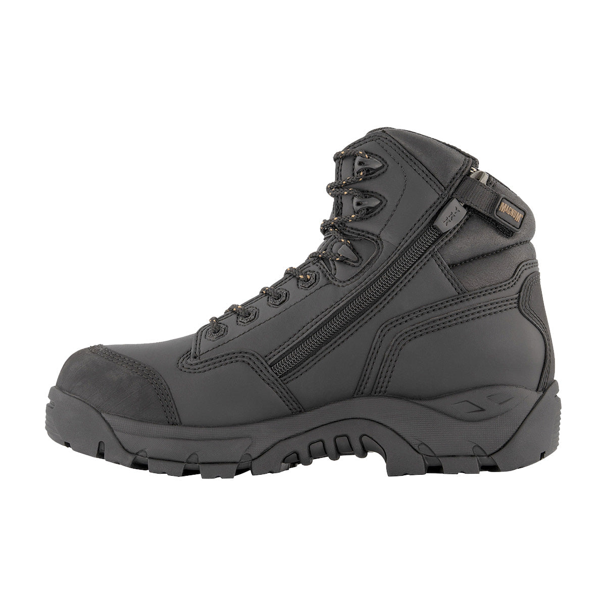 Magnum Precision Max Side-Zip Composite Toe Waterproof iShield Boot Wide Black-Footwear-Magnum Footwear--ProtectCoAustralia