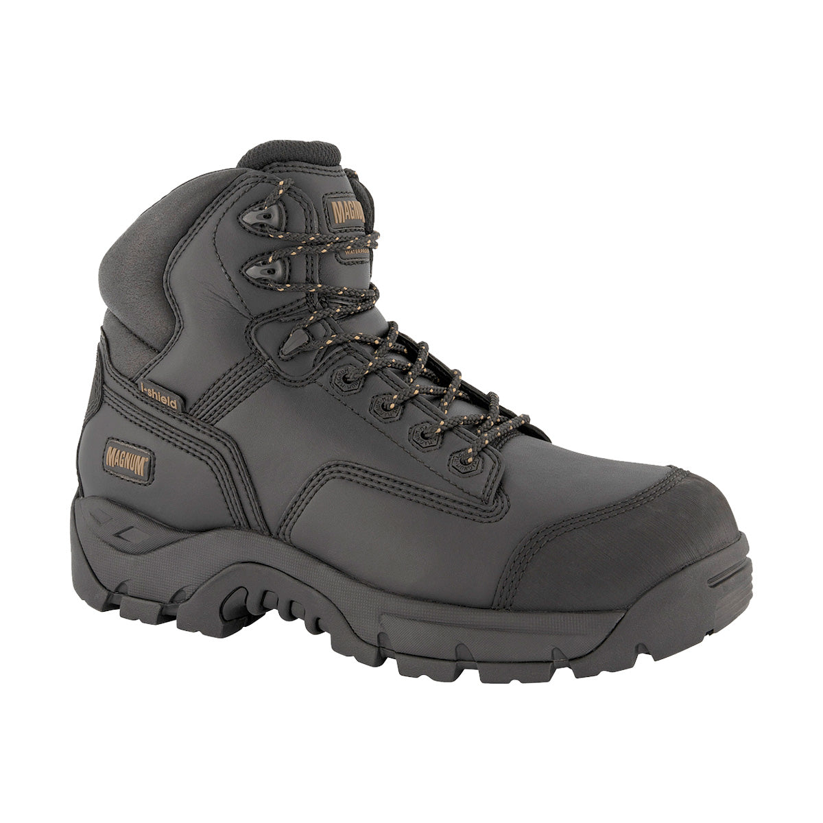 Magnum Precision Max Side-Zip Composite Toe Waterproof iShield Boot Wide Black-Footwear-Magnum Footwear--ProtectCoAustralia