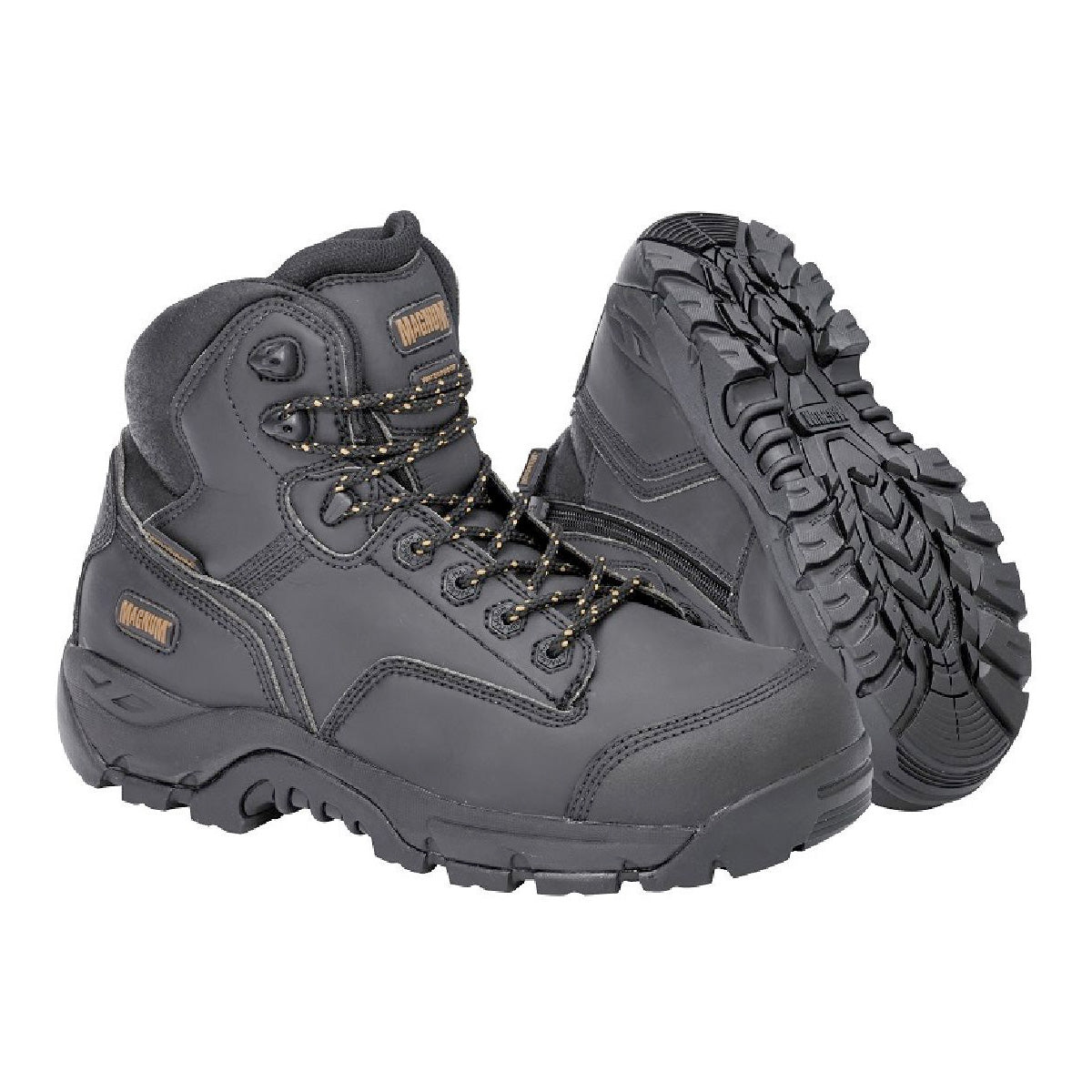 Magnum Precision Max Side-Zip Composite Toe Waterproof iShield Boot Wide Black-Footwear-Magnum Footwear--ProtectCoAustralia