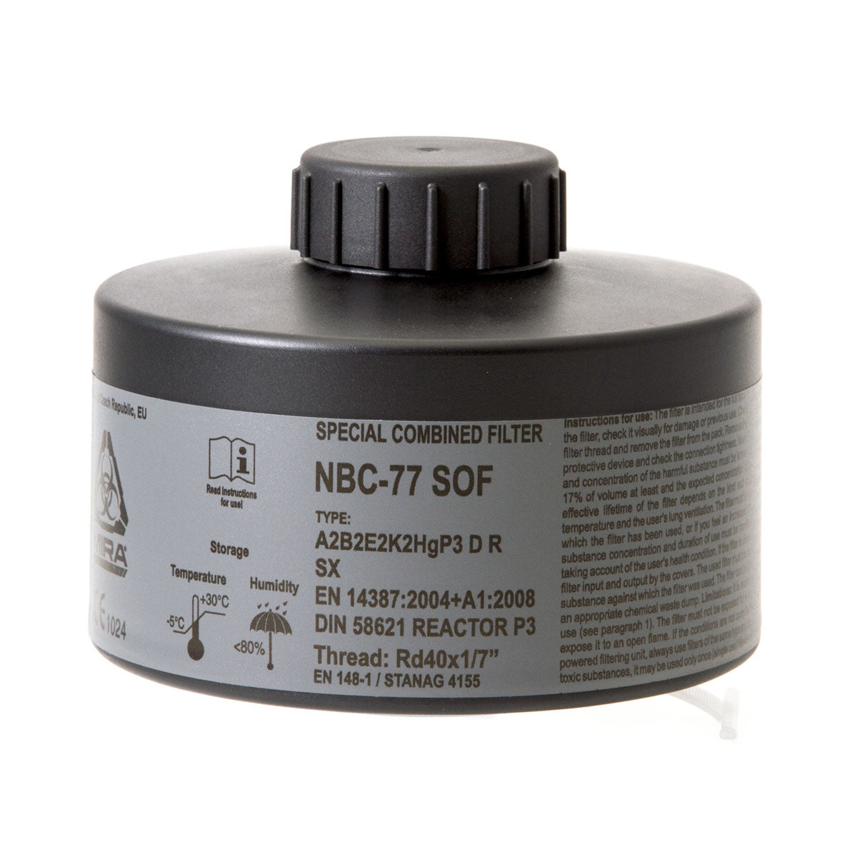 Mira Safety CBRN Gas Mask Filter NBC77 40mm Thread Canister-Respiratory Protection-MIRA Safety-ProtectCoAustralia