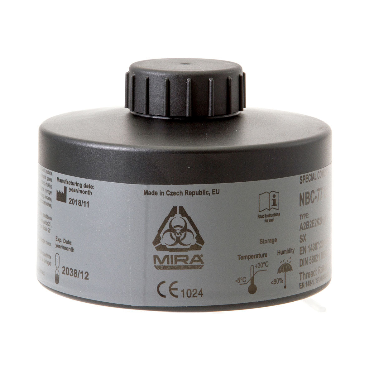 Mira Safety CBRN Gas Mask Filter NBC77 40mm Thread Canister-Respiratory Protection-MIRA Safety-ProtectCoAustralia