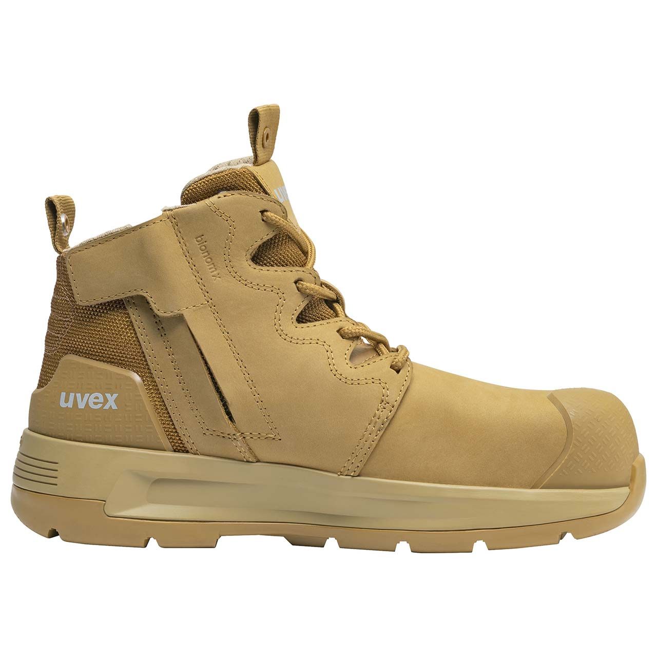 UVEX 2 X-Flow Side-Zip Work Boot Tan-Footwear-Uvex Safety--ProtectCoAustralia