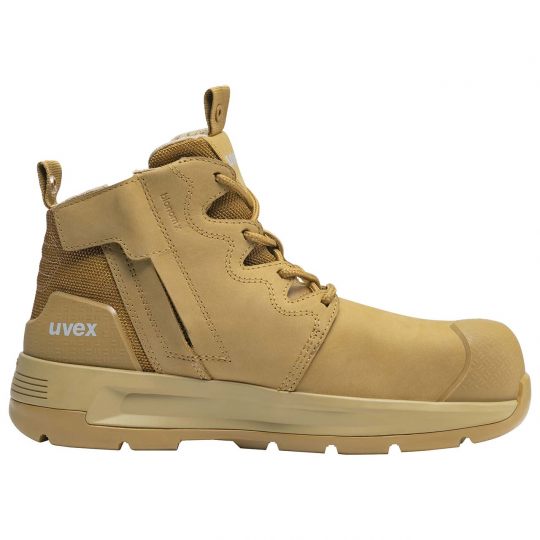 UVEX 2 X-Flow Side-Zip Work Boot Tan-Footwear-Uvex Safety-ProtectCoAustralia