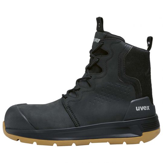 UVEX 3 X-Flow Side-Zip Work Boot Black/Tan-Footwear-Uvex Safety--ProtectCoAustralia