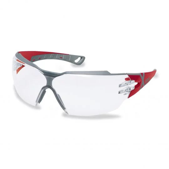 UVEX Pheos Cx2 Glasses-Safety Glasses-Uvex Safety-9198-400-Red/Grey-Clear-ProtectCoAustralia