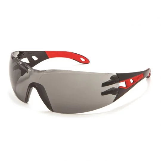 UVEX Pheos S Glasses-Safety Glasses-Uvex Safety-9192-085-Black/Red-Grey 14% VLT Category 3-ProtectCoAustralia