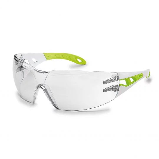 UVEX Pheos S Glasses-Safety Glasses-Uvex Safety-9192-200-Lime/White-Clear-ProtectCoAustralia