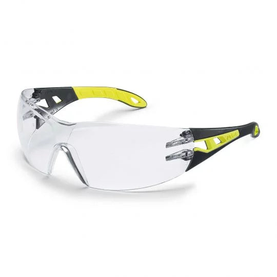 UVEX Pheos S Glasses-Safety Glasses-Uvex Safety-9192-230-Lime/Black-Clear-ProtectCoAustralia