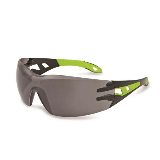 UVEX Pheos S Glasses-Safety Glasses-Uvex Safety-9192-231-Black/Lime-Grey 14% VLT Category 3-ProtectCoAustralia