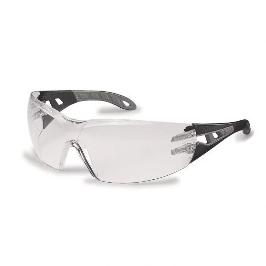 UVEX Pheos Spectacle-Safety Glasses-Uvex Safety-9192-302-Black/Grey-Clear-ProtectCoAustralia