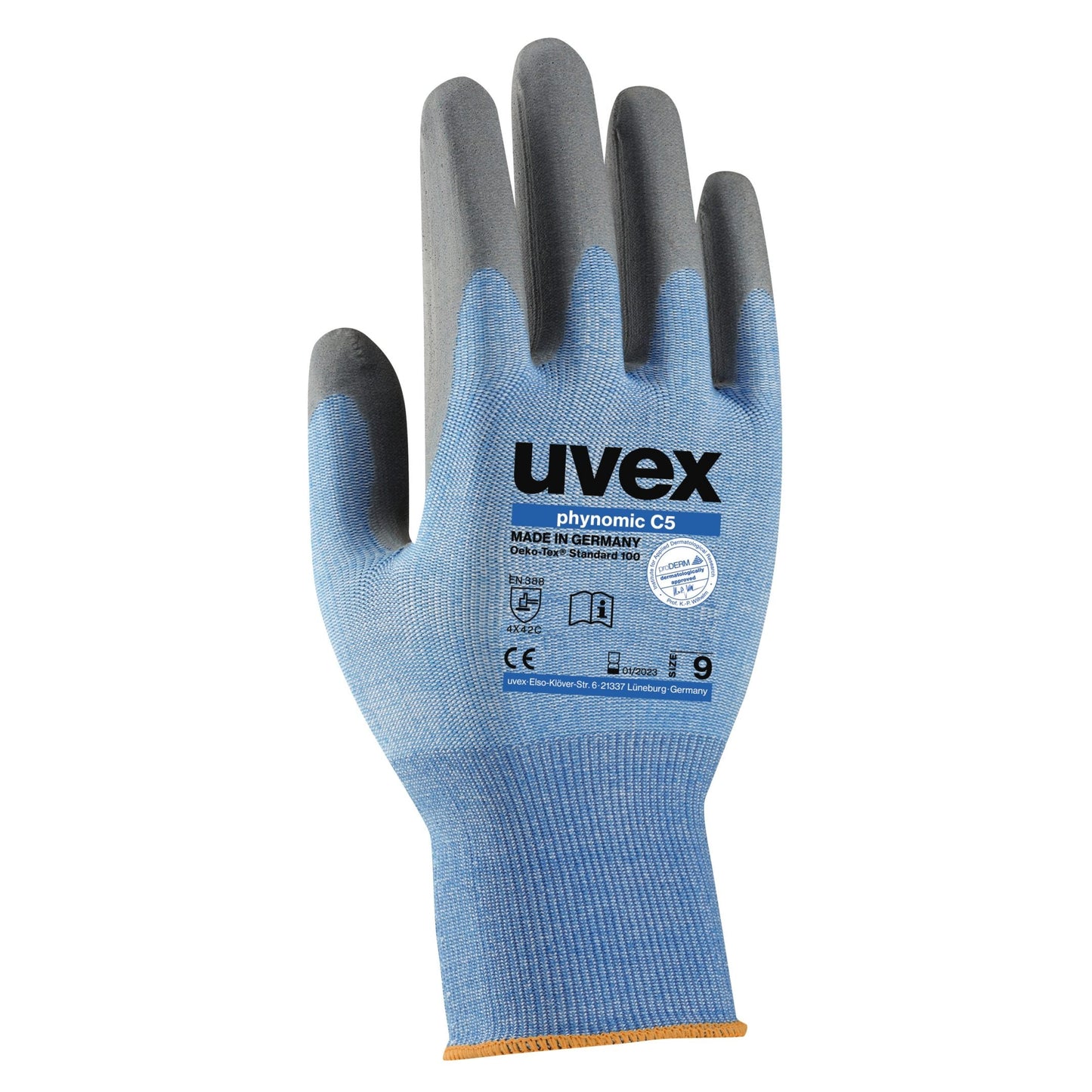 UVEX Phynomic C5 Cut Protection Glove-Safety Gloves-Uvex Safety-UVEX-6008106-Size 6-ProtectCoAustralia