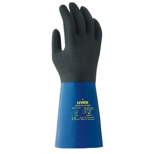 UVEX Rubiflex S XG35B Chemical Protection Glove-Safety Gloves-Uvex Safety-UVEX-XG35BF1-Size 8-ProtectCoAustralia