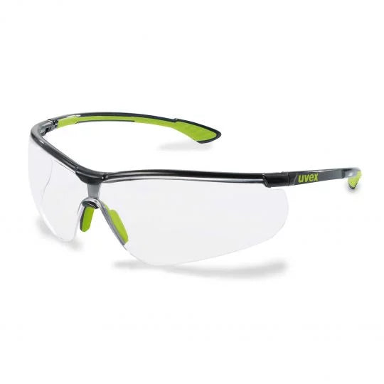 UVEX Sportstyle Glasses-Safety Glasses-Uvex Safety-9193-425-Black/Lime-Clear-ProtectCoAustralia