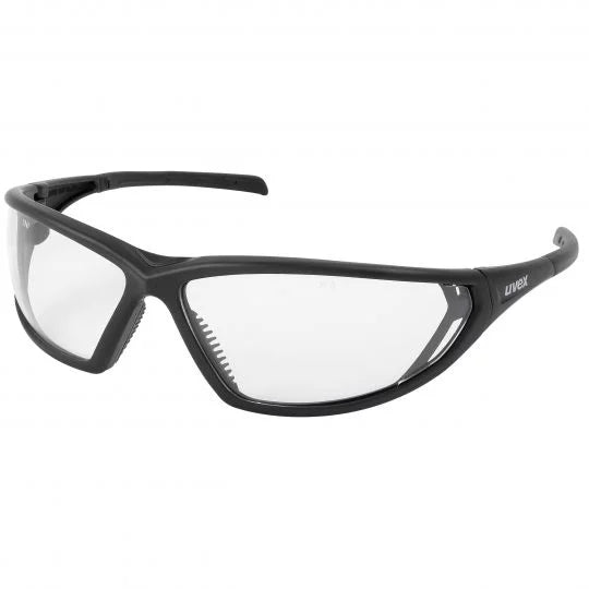 UVEX Warrior Safety Glasses-Safety Glasses-Uvex Safety-9101-060-Black-Clear 80% + VLT-ProtectCoAustralia